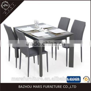 Wholesale Metal Glass Extendable Dinning Table photo-4