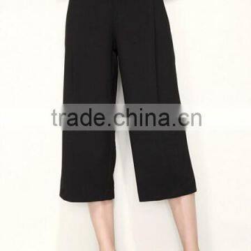 ladies black wide leg pants white loose pants OEM factory women Capri pants