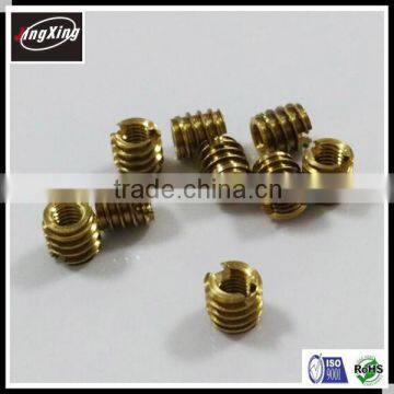 Round Slotted Internal and External Threaded Brass Nut