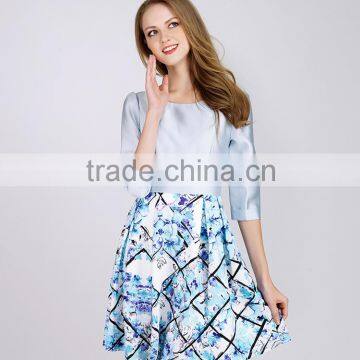 Pretty Steps 2016 Hot Sale Dress Flower Printed Women Dress High Quality Womens Casual Half Sleeve Dress