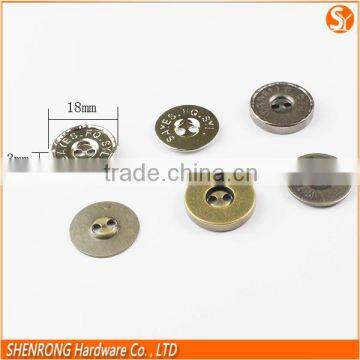 Eco-Friendly plating 10/18mm metal garment accessories for magnet button