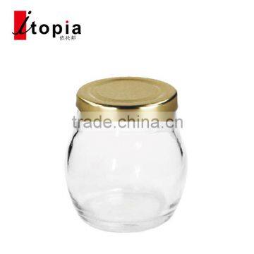 New round for jelly Mini cheap glass jam jar with mental lid for promotion