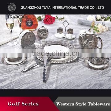 Household Use Guangzhou Luxury Color Glazed Ceramics Dinner Set