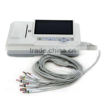 CE & FDA Approved Digital 6-channel Touch Screen Color Electrocardiograph ECG EKG Machine photo-3