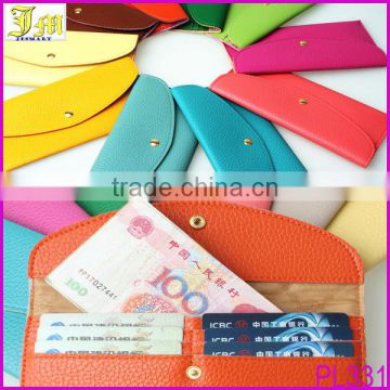 One Dollar Many Color Available Fashion Women Wallet Purse Card Holder Clutch Bag PU Envelop Clip At Very Price