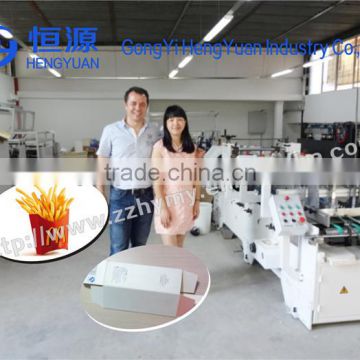 mutilfuncation crash lock bottom folder gluder, french fries packaging box machine