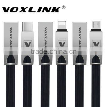 Voxlink 2017 New 5V 1A Zinc Alloy flat Fast Charging Data Sync usb Cable for iPhone 6 6s Plus 5s 5 iPad mini/Samsung/HTC