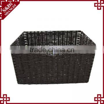 Wholesales Washable PE Rattan Plastic Folding Basket for Supermarket Fruit Vegetable Storage photo-4