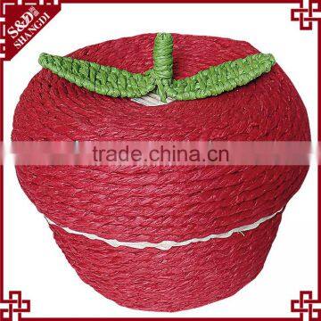S.D Artisan 100% Woven Apple Shape Rattan Handmade Gift Basket photo-3