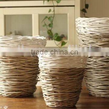 hotsale plastic lined wicker baskets for potted plants flower plant basket