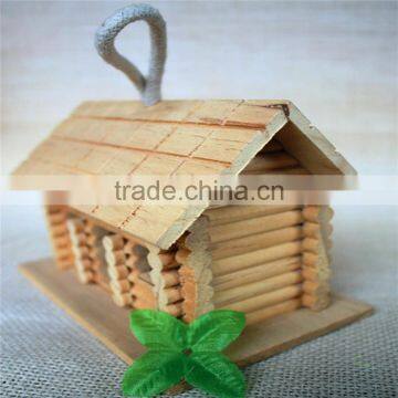 Wood Carved Bird Houses Miniature Wood Crafts Houses Wooden Houses With Three Window photo-6
