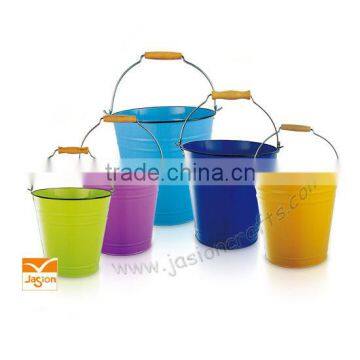 FB0001 Flower Galvanized Metal Bucket With Handle Pot Planter photo-2