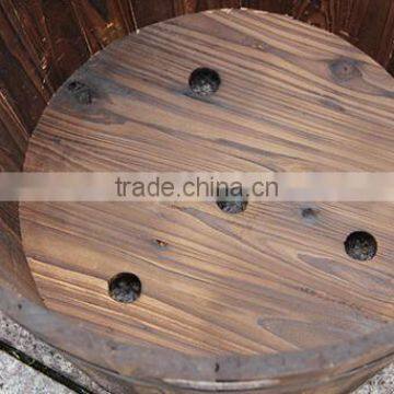 Outside Flower Box Wooden Barrel Planters Wholesale photo-6