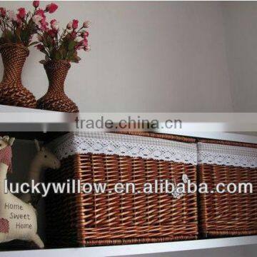 100% Willow and Wood Material Hand Made Cheap White Wicker Furniture With Wicker Basket Drawer photo-4