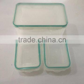 Set of 3 Rect Air-tight Container Plastic Food Storage Box photo-2
