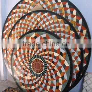 Mosaic Marble Inlay Coffee Table Top Antique Table Top