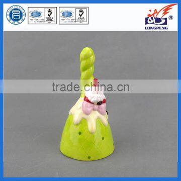 Christmas Santa Ice Cream Shaped Ornament With Ceramic Bell