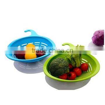 Plastic drainer basket rack colander for fruit with handle,vegetable filter, basket strainer for kitchen