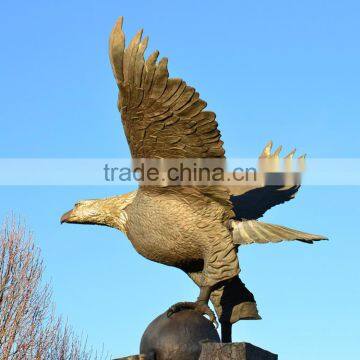 bronze foundry outdoor decoration metal craft large brass eagle statue