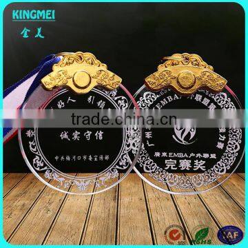 KM-XP09 2016 New Arrival Round Shape Small Glass Crystal Medal photo-4