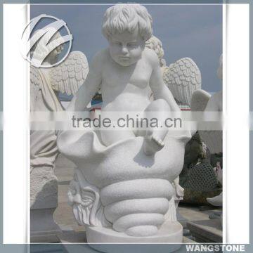 Hand Carved Modern White Marble Garden Male Sculpture photo-4