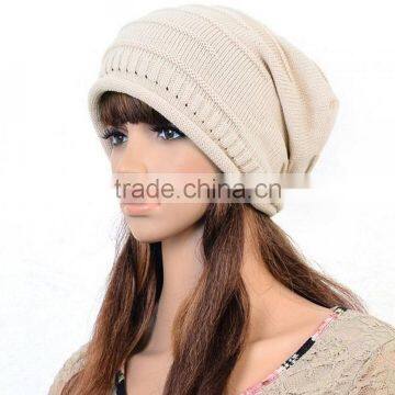 Cheap Knitting Wool Hip Hop Women Winter Knitted Beanie Hat photo-5