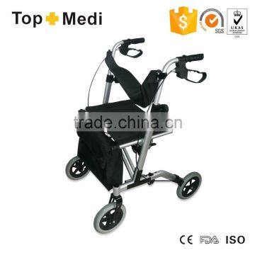 China Suppliers TOPMEDI Rehabilitation Therapy Supplies Lightweight 4 Wheel Folding Rollator Walker photo-4