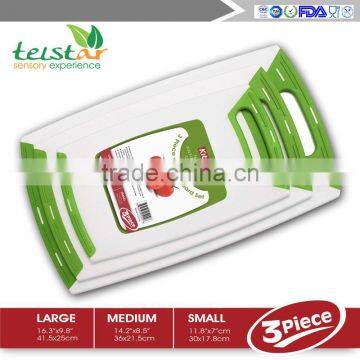 3 piece cutting board plastic set or slicing fruits,