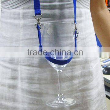 drink sling bling lanyard wine glass holder set For Sale