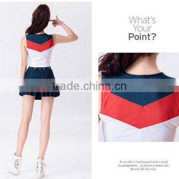 Short Sleeve Top and Skirt Girls Cosplay Sport Wear for Cheerleader BB0024 photo-5