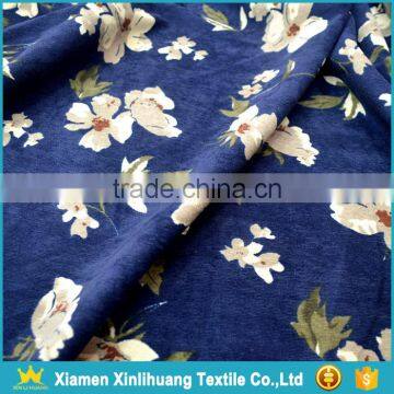 Custom 28 Wale Flower Printed Stretch Corduroy Fabric for Girl Dress photo-2