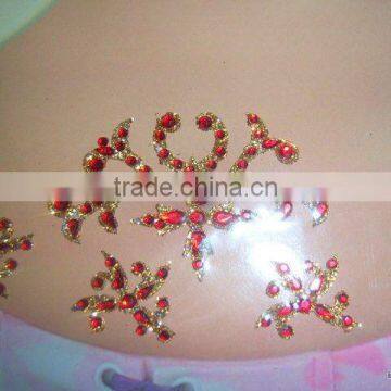 Crystal belly tattoos beach resort wear design