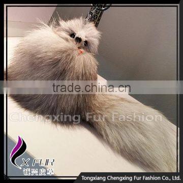 CX-R-15 New Design Promotional Ring Fox Fur Keychain