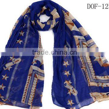 Fashion print geometric chiffon star scarf!