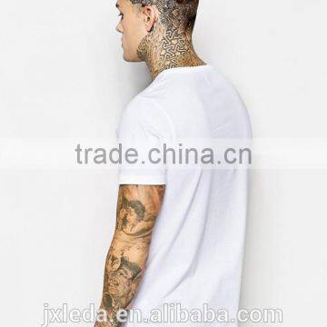 Men White / Black Plain Crewneck Short Sleeves t Shirt Custom photo-2