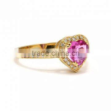 Latest Gold Plated Gemstone Heart Ring