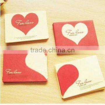 Wholesale loving heart invitation card paper wedding card for new year gift 2017