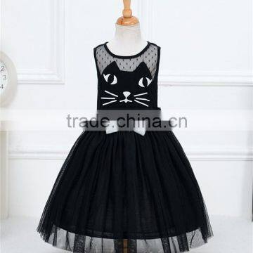 MGOO Elegant Brand Design Black Cat Dress For Girl Party Infant Tutu Dress Princess Vestidos 0431 photo-2