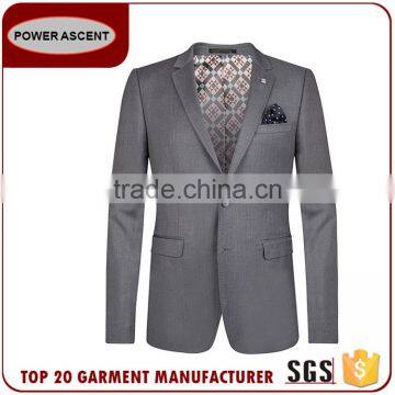 Fashion 2 Button Polyester Viscose Men'S Suit For Wedding photo-3