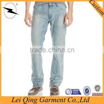 Fashion Solid Color Washed Blue Jeans Denim of Young Mens photo-3