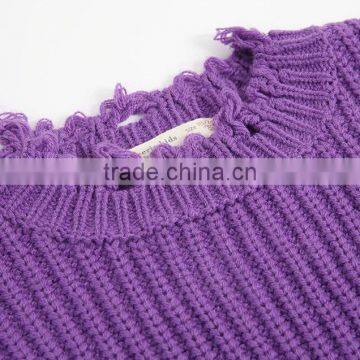 1-6 Years Wholesale 2017 New Knitted Full Sleeve Holes Solid Boys Girls Sweaters (pick Size Color ) photo-4