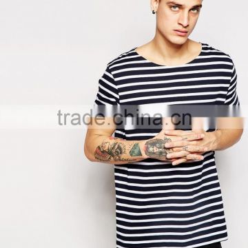 black and white stripe t-shirt in Relaxed Fit With Boat Neck