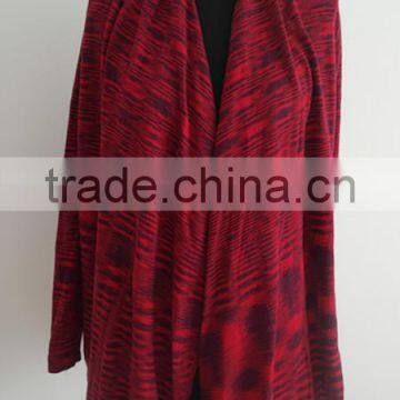 2014 Fashion Ladies Long Sleeve 100%cotton Space Dye Poncho Cardigan