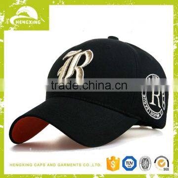 100% cotton long bill 6 panel cotton promotional custom baseball cap