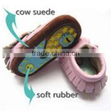 Sell Best Handmade 7 Colors Rubber Sole Baby Moccasins Made in China Baby Shoes photo-4