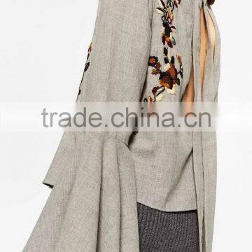 Runwaylover EY2381B New Design 2017 Ladies Fashion Falbala Embroidery T-Shirts photo-4