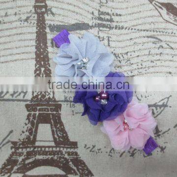 Boutique Cute Baby Girls Pearl Rhinestoned Centered Headband For Kids Hair Accessories photo-6