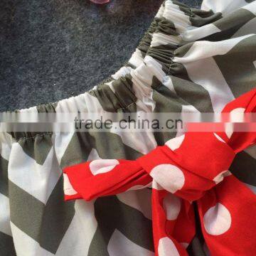 2016 Valentine's Day Infant Girls Dresses Cottom Heart Chevron Dress Kids Clothes With Matching Necklace and Headband Set photo-3