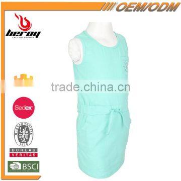 100% Cotton New Model Summer Sleeveless Flower Girls' Dress With Custom Available photo-2