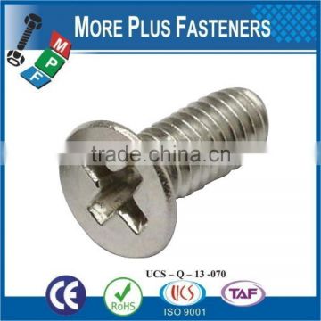 Made in Taiwan ISO 7046 Philips Flat Countersunk Head Machine Screw Low Carbon Steel Zinc Plated